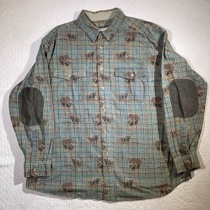 Woolrich bear print long sleeve button down